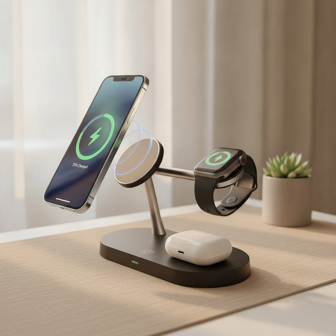 MagCharge Pro — 5-in-1 Wireless Charging Station for Phone, Watch & Earbuds