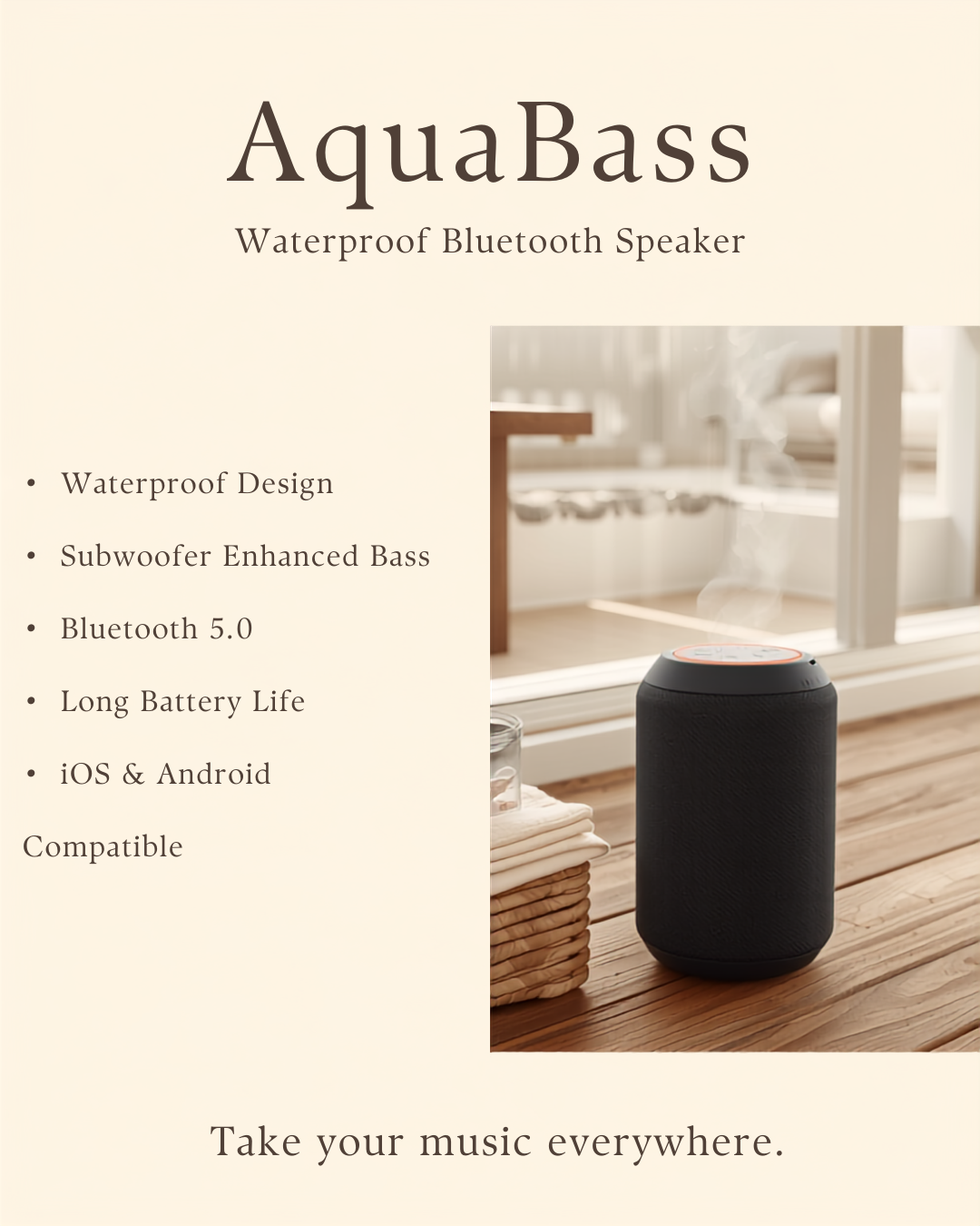 Waterproof Wireless Bluetooth Speaker