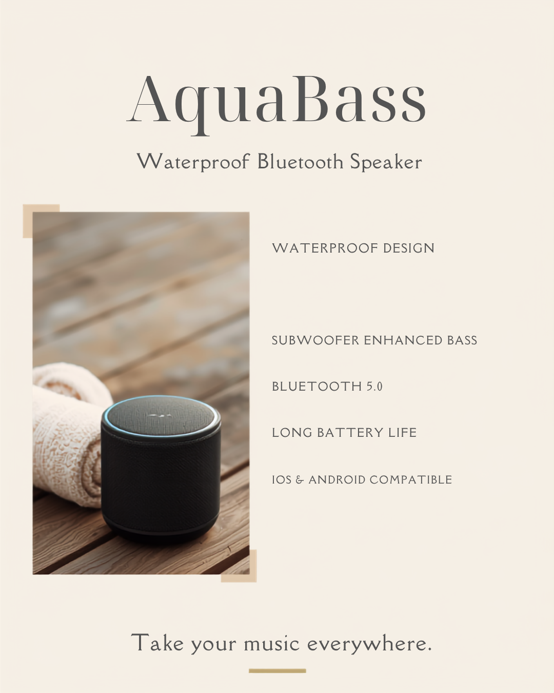 Waterproof Wireless Bluetooth Speaker