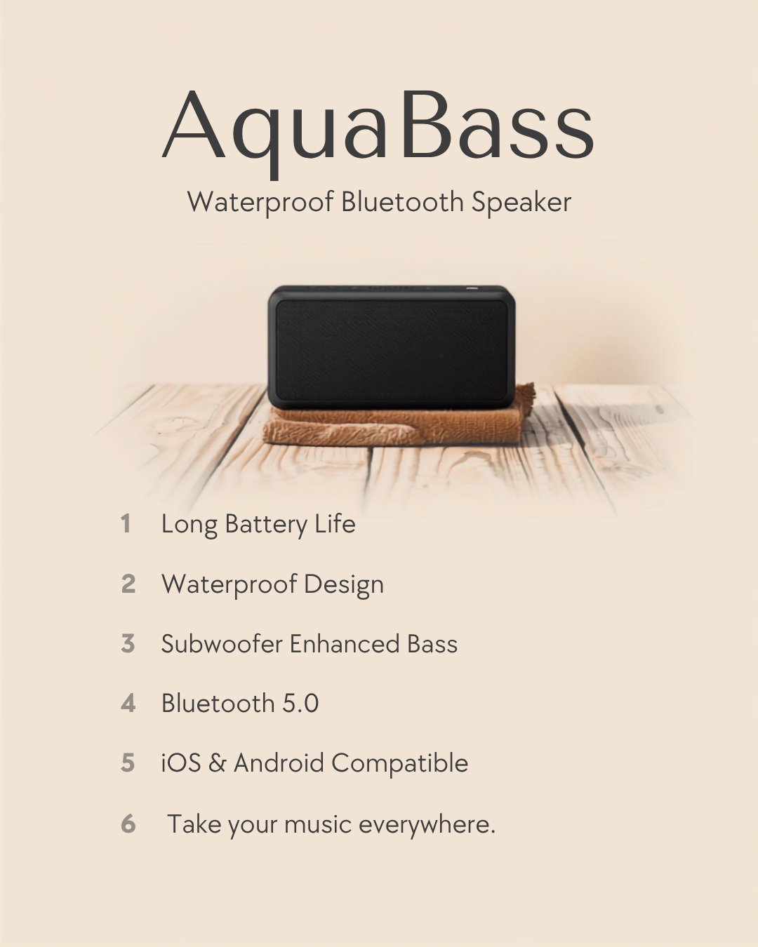 Waterproof Wireless Bluetooth Speaker