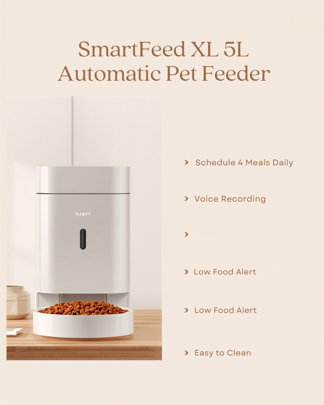 SmartFeed XL — 5L Automatic Pet Feeder