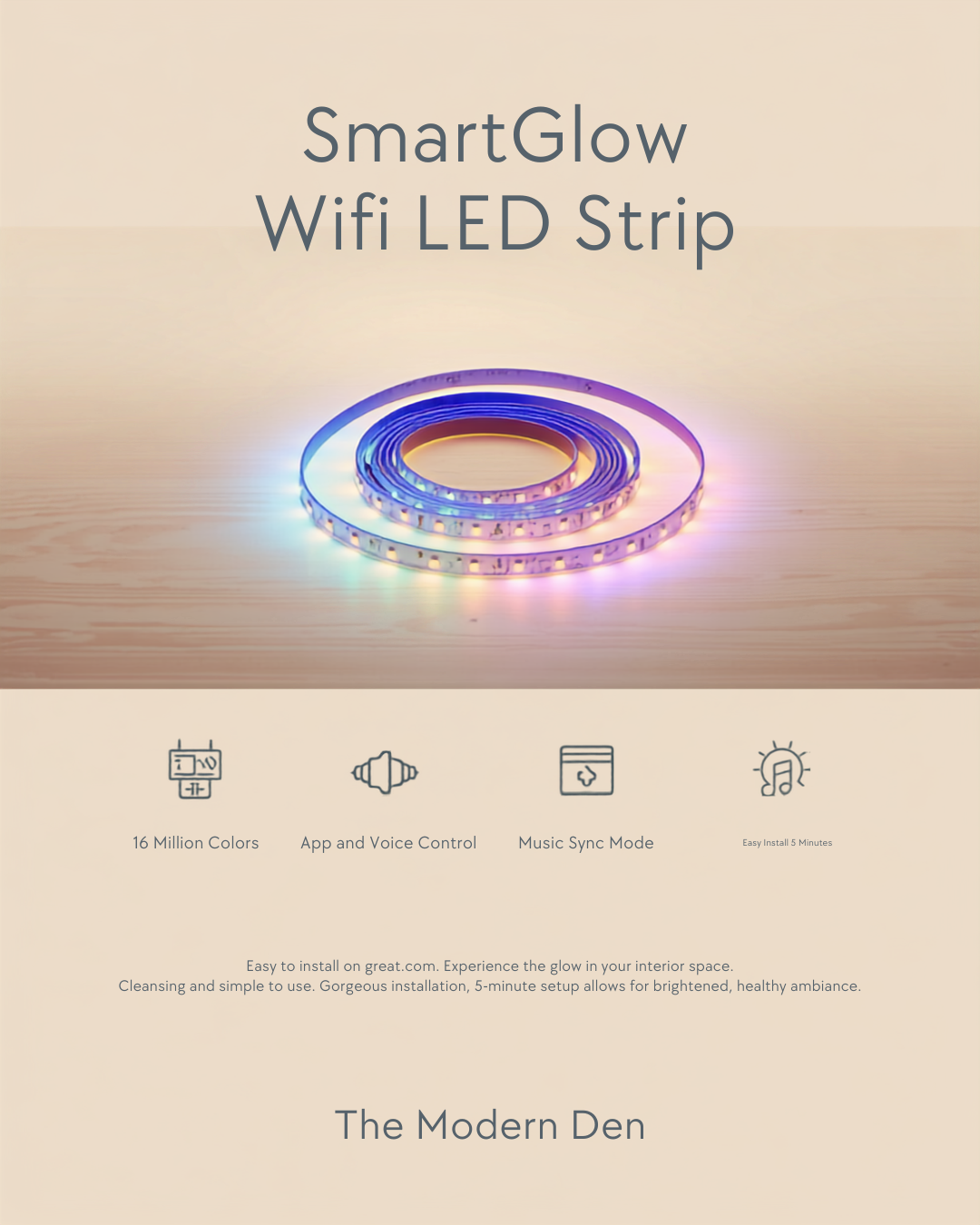 WiFi Voice Control LED Light Bar